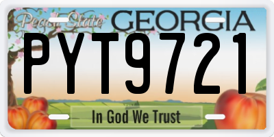 GA license plate PYT9721