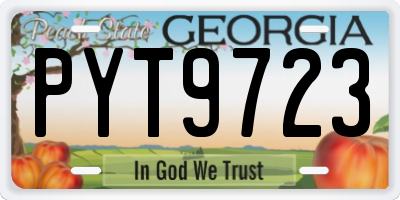GA license plate PYT9723