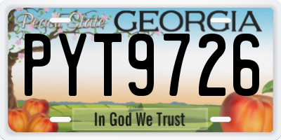 GA license plate PYT9726
