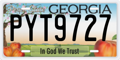 GA license plate PYT9727