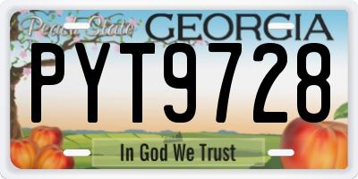 GA license plate PYT9728