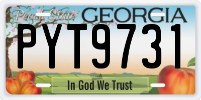 GA license plate PYT9731