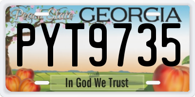GA license plate PYT9735