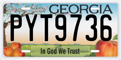 GA license plate PYT9736