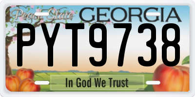 GA license plate PYT9738