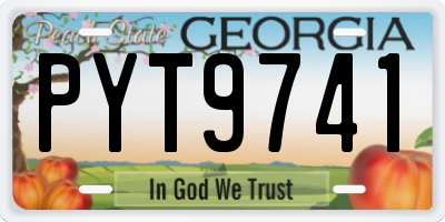 GA license plate PYT9741