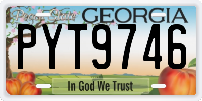 GA license plate PYT9746