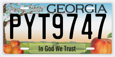 GA license plate PYT9747