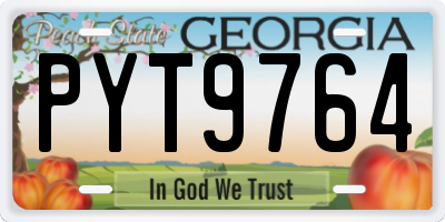 GA license plate PYT9764