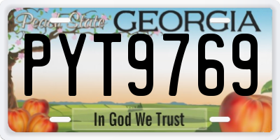 GA license plate PYT9769
