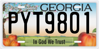 GA license plate PYT9801