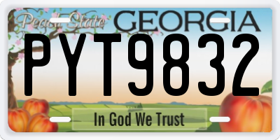 GA license plate PYT9832