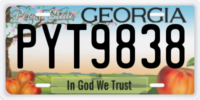 GA license plate PYT9838
