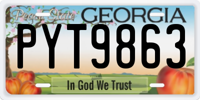 GA license plate PYT9863