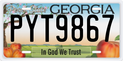 GA license plate PYT9867