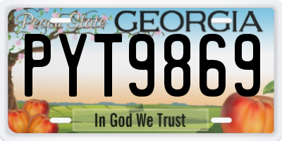 GA license plate PYT9869
