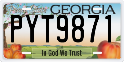 GA license plate PYT9871