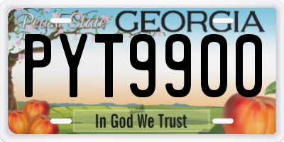 GA license plate PYT9900