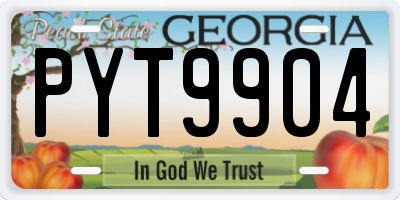 GA license plate PYT9904