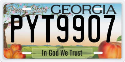 GA license plate PYT9907