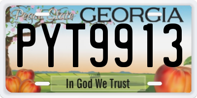 GA license plate PYT9913