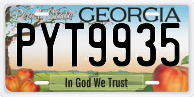 GA license plate PYT9935