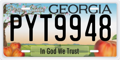GA license plate PYT9948