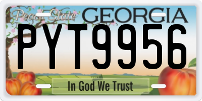 GA license plate PYT9956