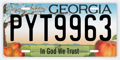GA license plate PYT9963