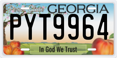 GA license plate PYT9964