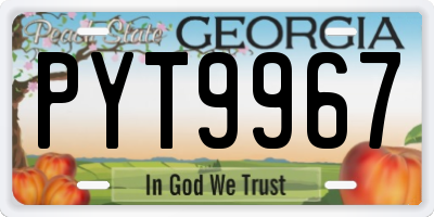 GA license plate PYT9967