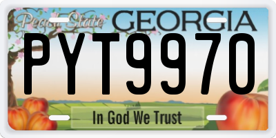 GA license plate PYT9970