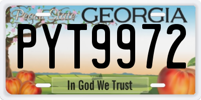 GA license plate PYT9972