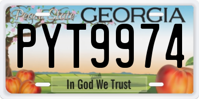 GA license plate PYT9974