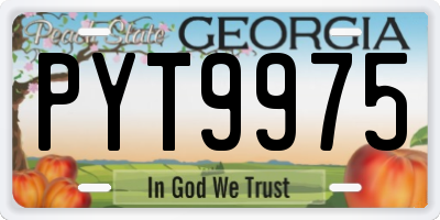 GA license plate PYT9975