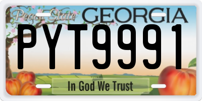 GA license plate PYT9991