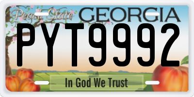 GA license plate PYT9992