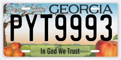 GA license plate PYT9993