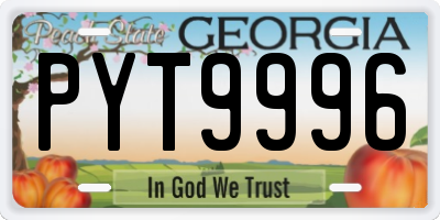 GA license plate PYT9996