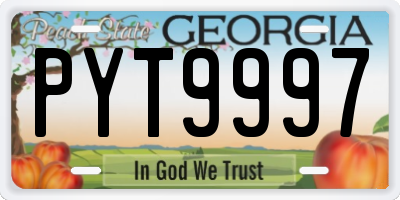 GA license plate PYT9997