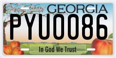 GA license plate PYU0086