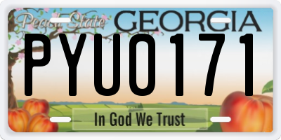 GA license plate PYU0171