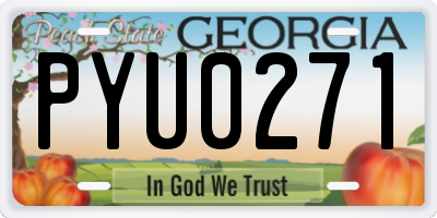 GA license plate PYU0271