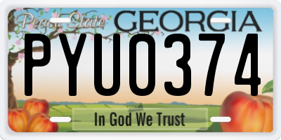 GA license plate PYU0374