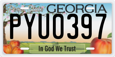 GA license plate PYU0397