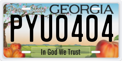 GA license plate PYU0404
