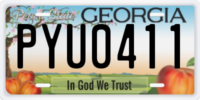 GA license plate PYU0411