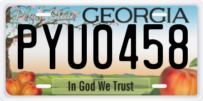 GA license plate PYU0458