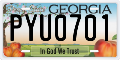 GA license plate PYU0701