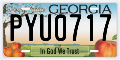 GA license plate PYU0717